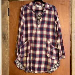 CP Shades Teton RedBlue Flannel Tunic Dress Top X Small